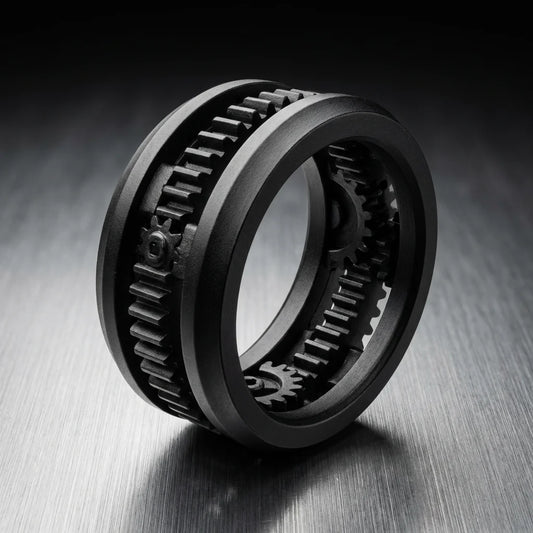 Kinetic "Interlocking Gear" Fidget Ring