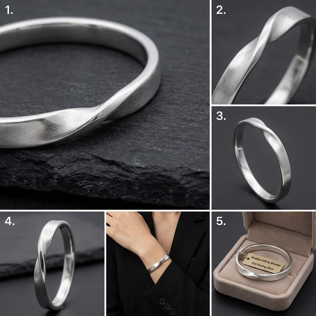 Moebius Infinity Bracelet (Sterling Silver)